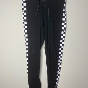 PINK Victoria's Secret Black and White Checkered Jogger Sweatpants